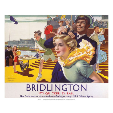 Bridlington Quicker by Rail - seaside fun 24" x 32" Matte Mounted Print