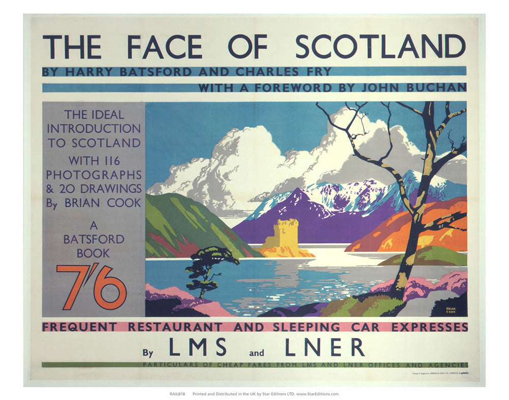 The face Of Scotland - Restaurant and Sleeping car Express 24" x 32" Matte Mounted Print