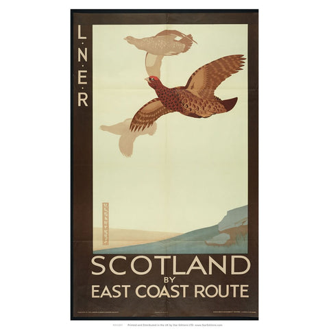 LNER Scotland by East coast route - Grouse 24" x 32" Matte Mounted Print