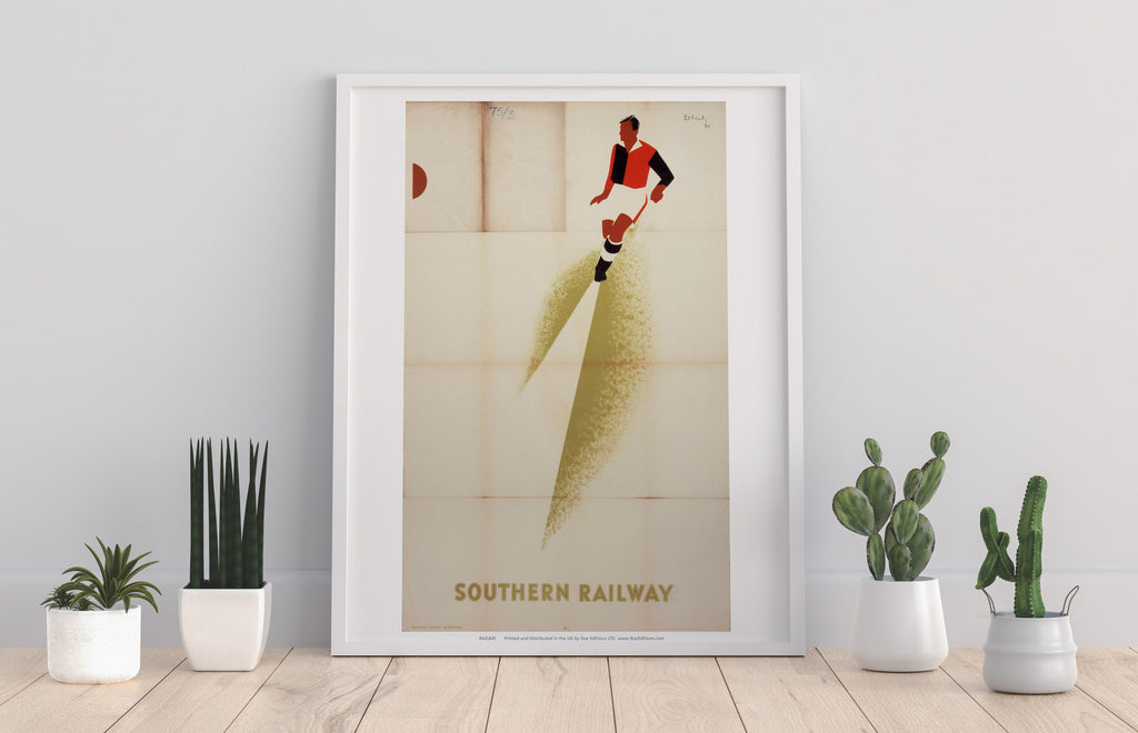 Southern Railway - Red And Black Football Player Art Print
