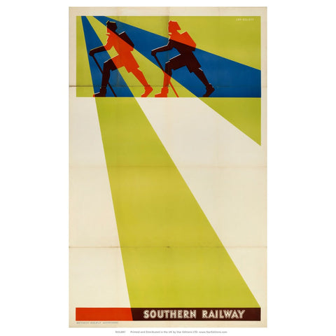 Southern Railway - Red Hikers 24" x 32" Matte Mounted Print