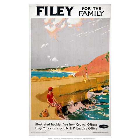 Filey for the family - LNER Beach poster 24" x 32" Matte Mounted Print