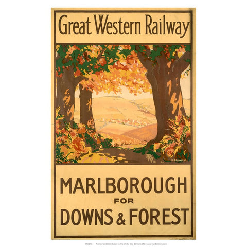 Marlborough for downs and forest - GWR Poster 24" x 32" Matte Mounted Print