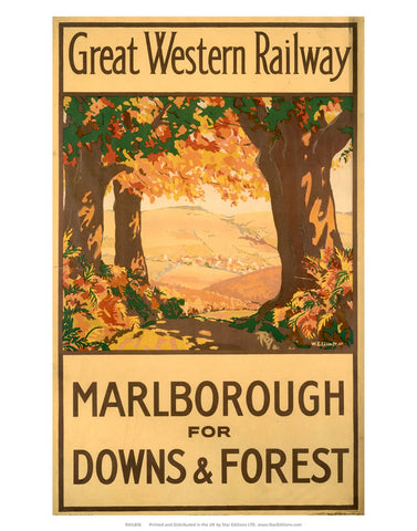 Marlborough for downs and forest - GWR Poster 24" x 32" Matte Mounted Print