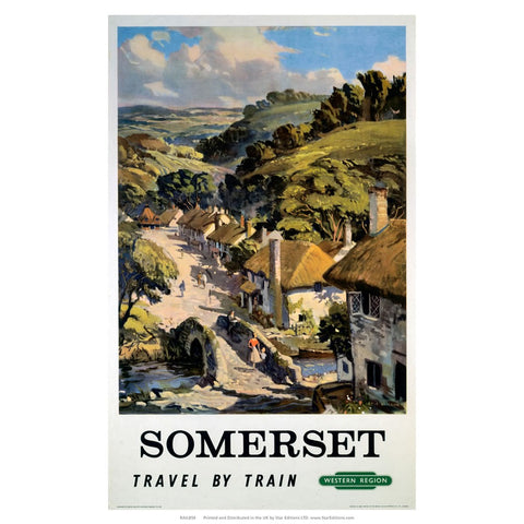 Somerset - Travel by Train British Railways 24" x 32" Matte Mounted Print
