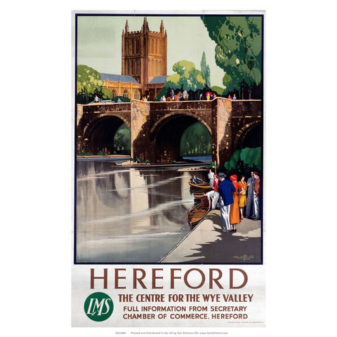 Hereford - Centre for the Wye Valley LMS 24" x 32" Matte Mounted Print