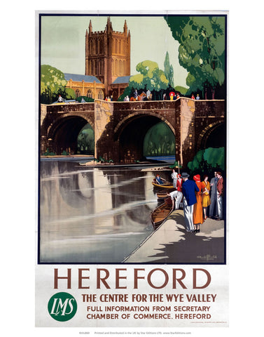 Hereford - Centre for the Wye Valley LMS 24" x 32" Matte Mounted Print