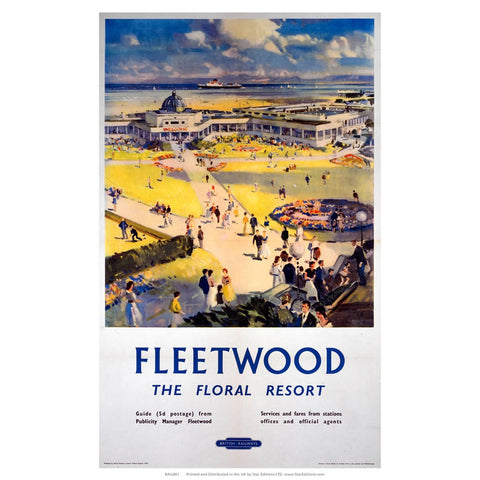 Fleetwood Floral Resort - British Railways 24" x 32" Matte Mounted Print