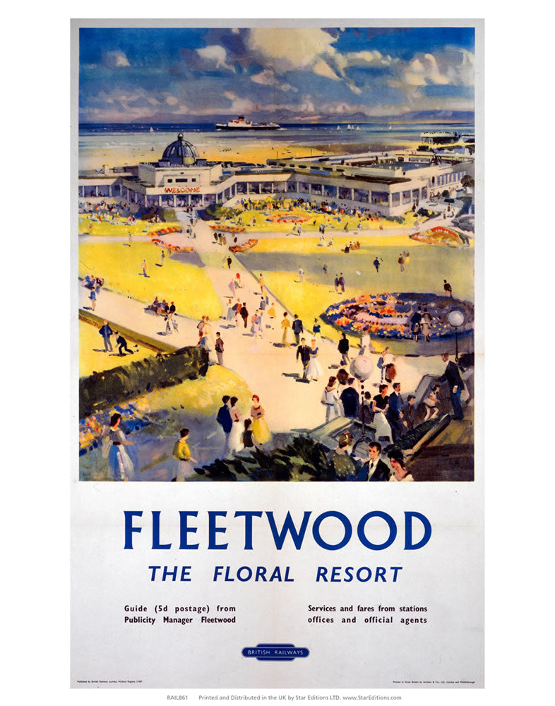 Fleetwood Floral Resort - British Railways 24" x 32" Matte Mounted Print
