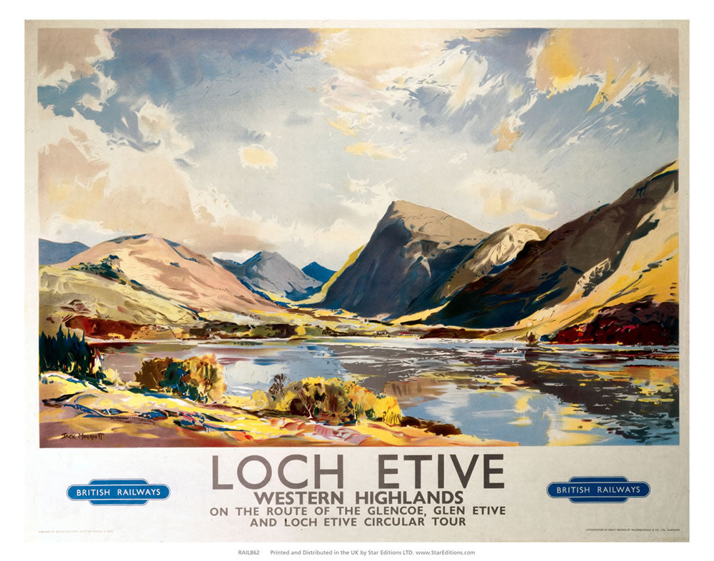Loch Etive western Highlands - On the route of the glencoe 24" x 32" Matte Mounted Print