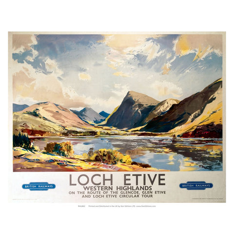 Loch Etive western Highlands - On the route of the glencoe 24" x 32" Matte Mounted Print