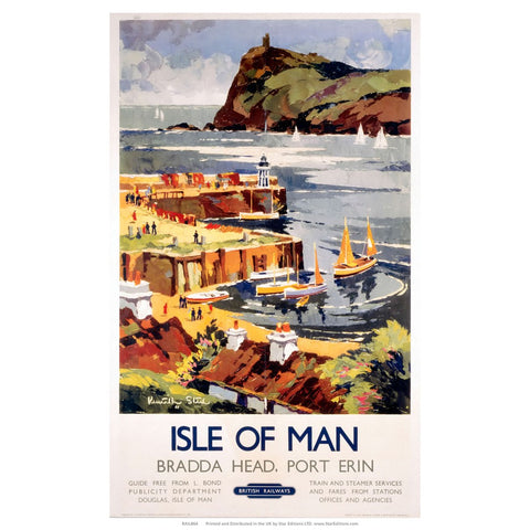 Isle Of Man - Bradda Head Port Erin British Railways 24" x 32" Matte Mounted Print