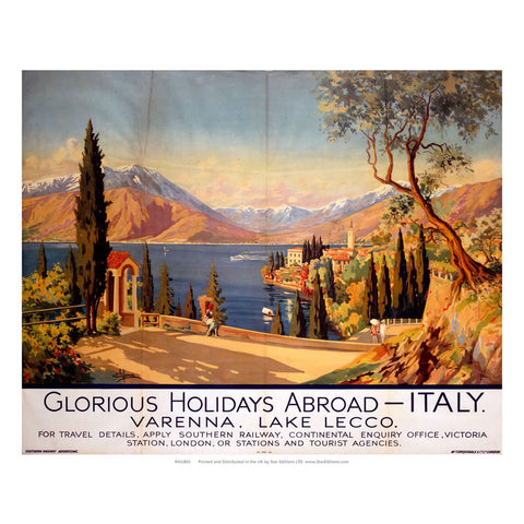 Italy Varenna Lake Lecco - Glorious Holidays Abroad 24" x 32" Matte Mounted Print