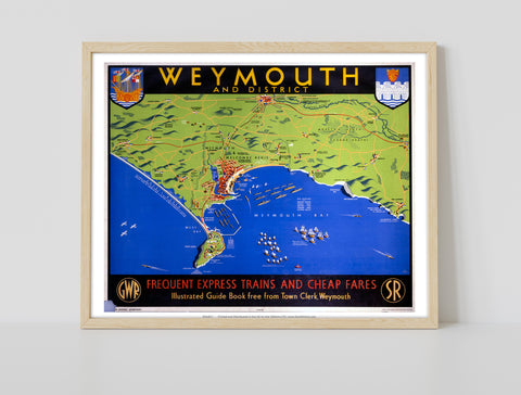 Weymouth And District Map - 11X14inch Premium Art Print