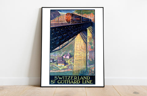 Switzerland St Gothard Line - 11X14inch Premium Art Print