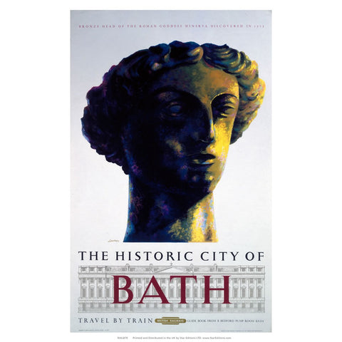 City of Bath - Head of Roman Goddess Minerva 24" x 32" Matte Mounted Print