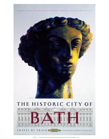City of Bath - Head of Roman Goddess Minerva 24" x 32" Matte Mounted Print