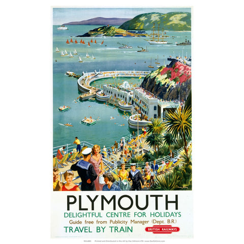 Plymouth - Seaside Delightful Center for holidays 24" x 32" Matte Mounted Print