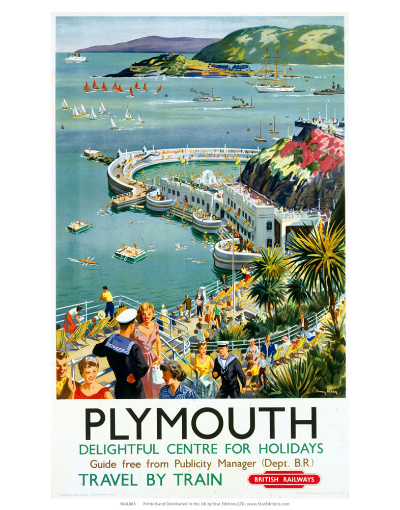 Plymouth - Seaside Delightful Center for holidays 24" x 32" Matte Mounted Print