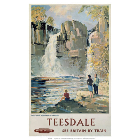 Teesdale - Middleton-in-Teesdale Waterfall 24" x 32" Matte Mounted Print