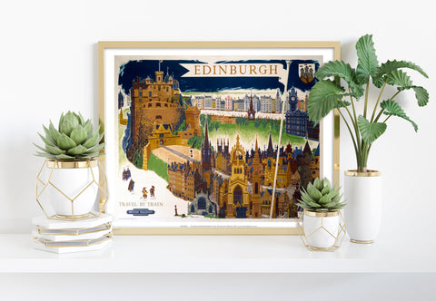 Edinburgh, Travel By Train - 11X14inch Premium Art Print