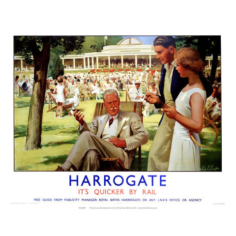 Harrogate - Deck chairs in the shade 24" x 32" Matte Mounted Print