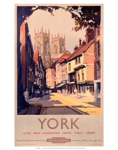 York Street - Guide from information center 24" x 32" Matte Mounted Print