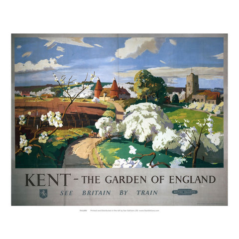 Kent The Garden Of england - Travel by Train 24" x 32" Matte Mounted Print