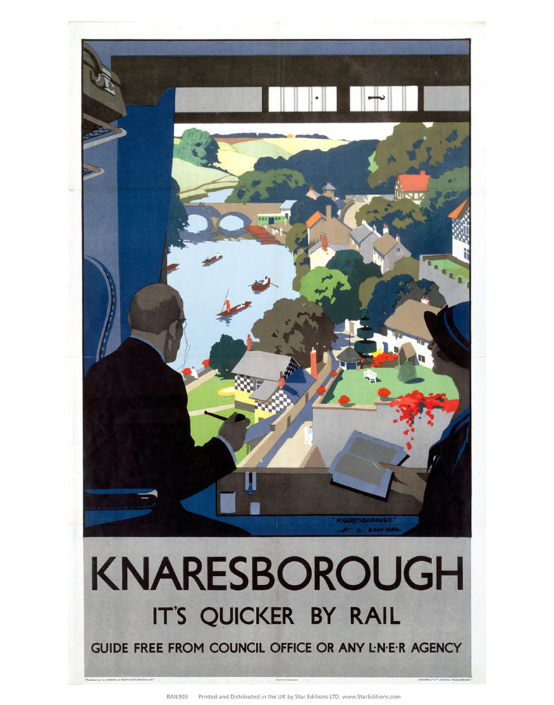 Knaresborough - Quicker By Rail LNER 24" x 32" Matte Mounted Print