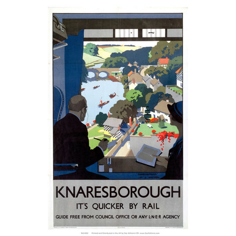 Knaresborough - Quicker By Rail LNER 24" x 32" Matte Mounted Print