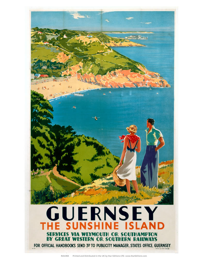 Guernsey Sunshine Island - Via Weymouth or Southampton 24" x 32" Matte Mounted Print