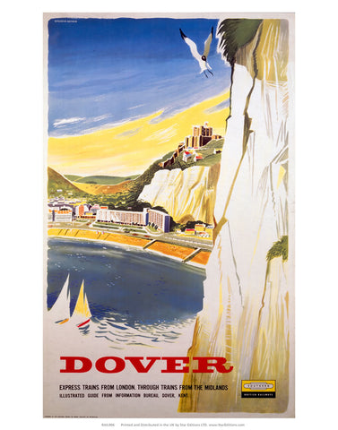 Dover - White Cliffs view Southern Railway 24" x 32" Matte Mounted Print