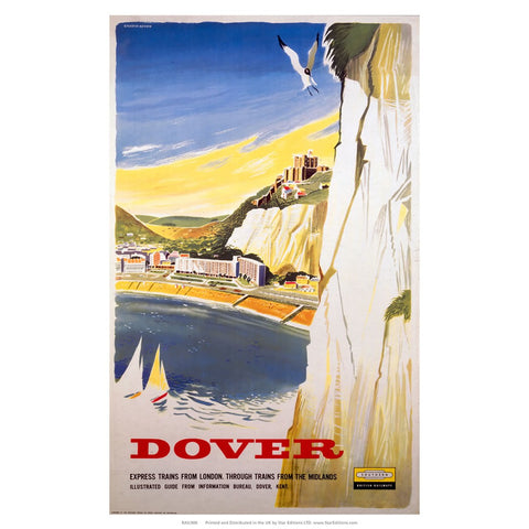 Dover - White Cliffs view Southern Railway 24" x 32" Matte Mounted Print