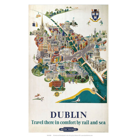 Dublin Comfort by rail and sea 24" x 32" Matte Mounted Print