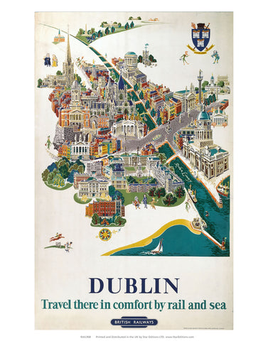 Dublin Comfort by rail and sea 24" x 32" Matte Mounted Print