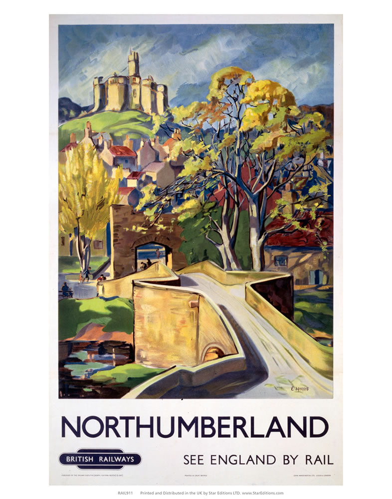 Northumberland bridge - British railways 24" x 32" Matte Mounted Print