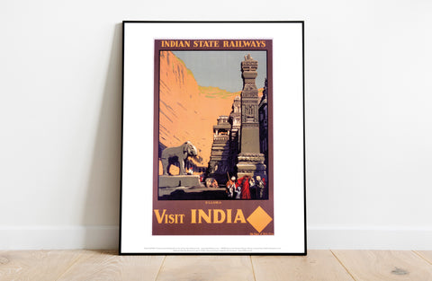 Ellora - Visit India Indian State Railways - Art Print