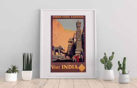 Ellora - Visit India Indian State Railways - Art Print