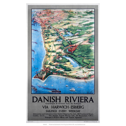 Danish Riviera Via Harwich every weekday 24" x 32" Matte Mounted Print