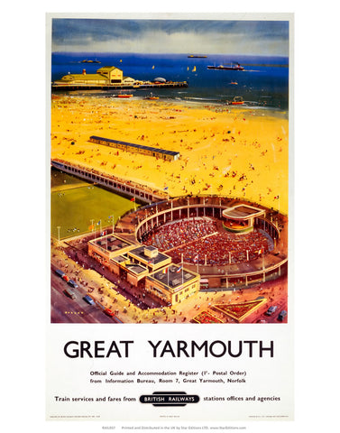 Great Yarmouth - British Railways 24" x 32" Matte Mounted Print