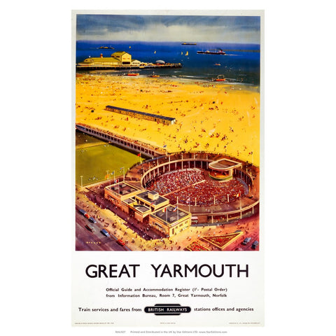 Great Yarmouth - British Railways 24" x 32" Matte Mounted Print