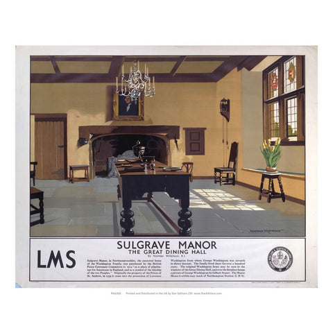 Sulgrave Manor the great dining hall - LMS 24" x 32" Matte Mounted Print