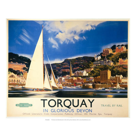 Torquay - In Glorious Devon Sailboat 24" x 32" Matte Mounted Print