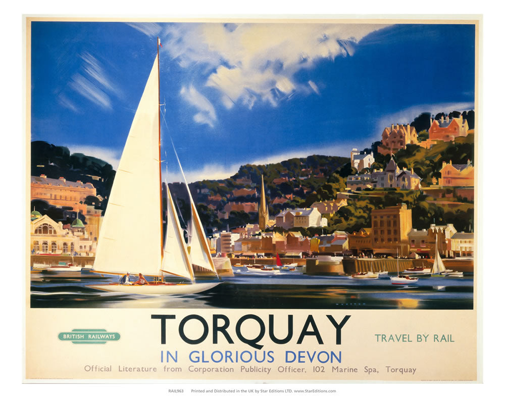 Torquay - In Glorious Devon Sailboat 24" x 32" Matte Mounted Print