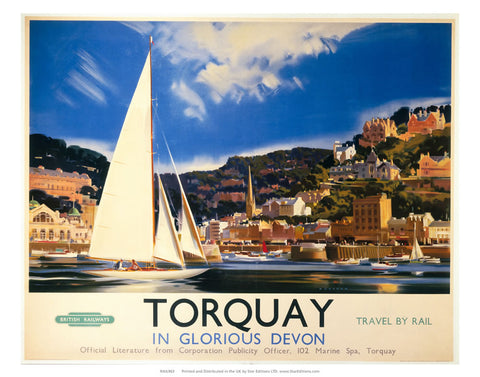 Torquay - In Glorious Devon Sailboat 24" x 32" Matte Mounted Print