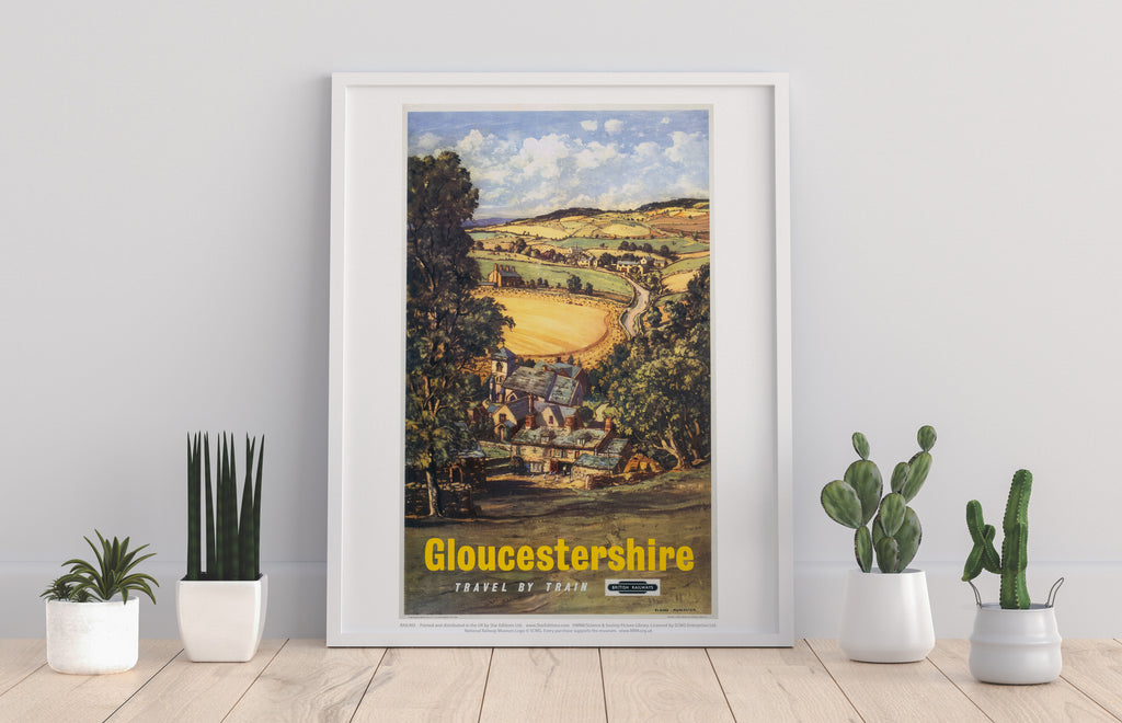 Gloucestershire, Hillside View - 11X14inch Premium Art Print