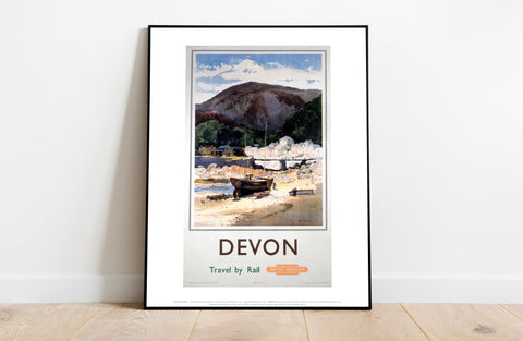 Devon - Boat On The Beach - 11X14inch Premium Art Print