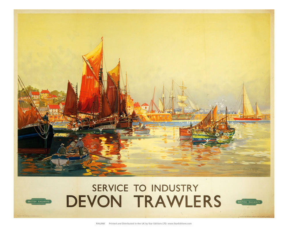 Devon Trawlers - Service to Industry 24" x 32" Matte Mounted Print