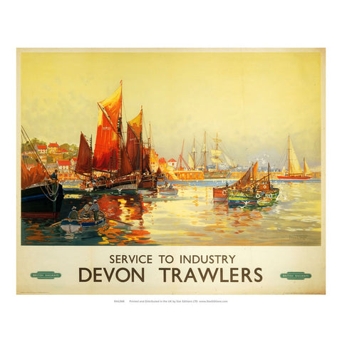 Devon Trawlers - Service to Industry 24" x 32" Matte Mounted Print