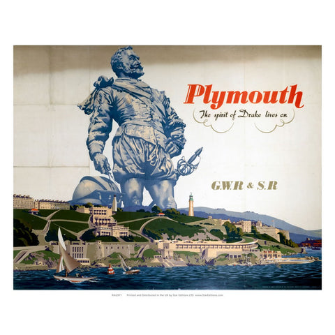 Plymouth Spirit of Drake Lives on - GWR and Southern Rail 24" x 32" Matte Mounted Print